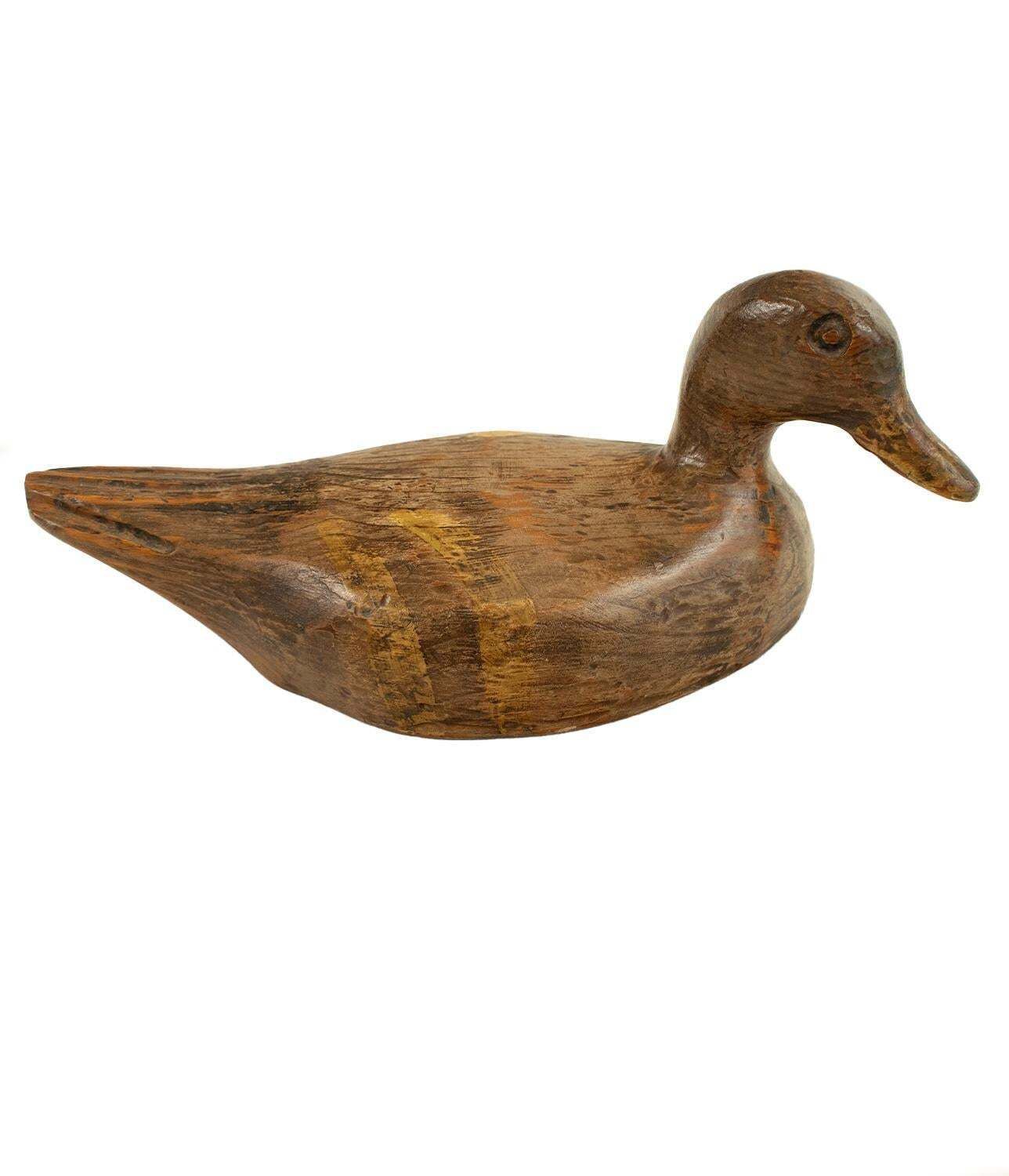 Trio de deux canards et un courlis, appelants d'époque en bois sculpté et peint photo vinterior