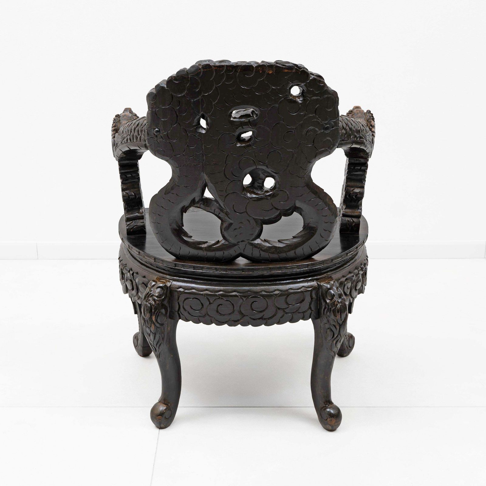 photo buy Pair Of Chinese Qing Dynasty Carved Dragon Armchairs, Ebonized Hardwood