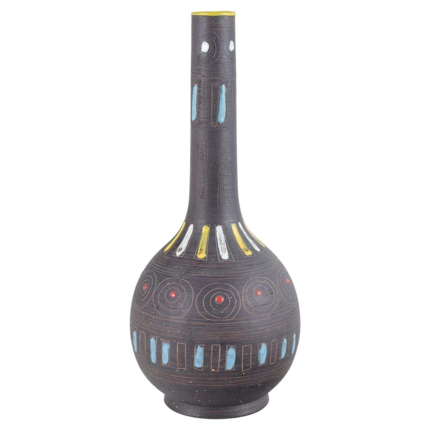 Fratelli Fanciullacci, åhlén & Holm. Large Ceramic Vase With Geometric Pattern.