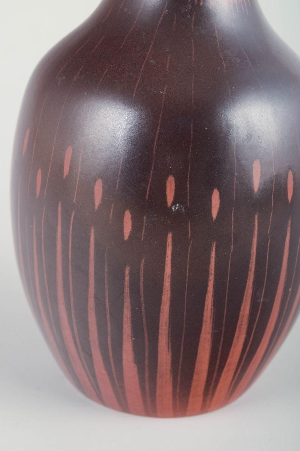 Vase en céramique Colin Melbourne pour Beswick, tons rougeâtres et bruns, milieu du XXe siècle photo for sale