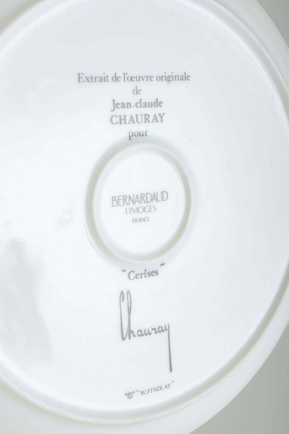 Jean Claude Chauray pour Bernardaud Limoges. Série de quatre assiettes en porcelaine. photo Décoration