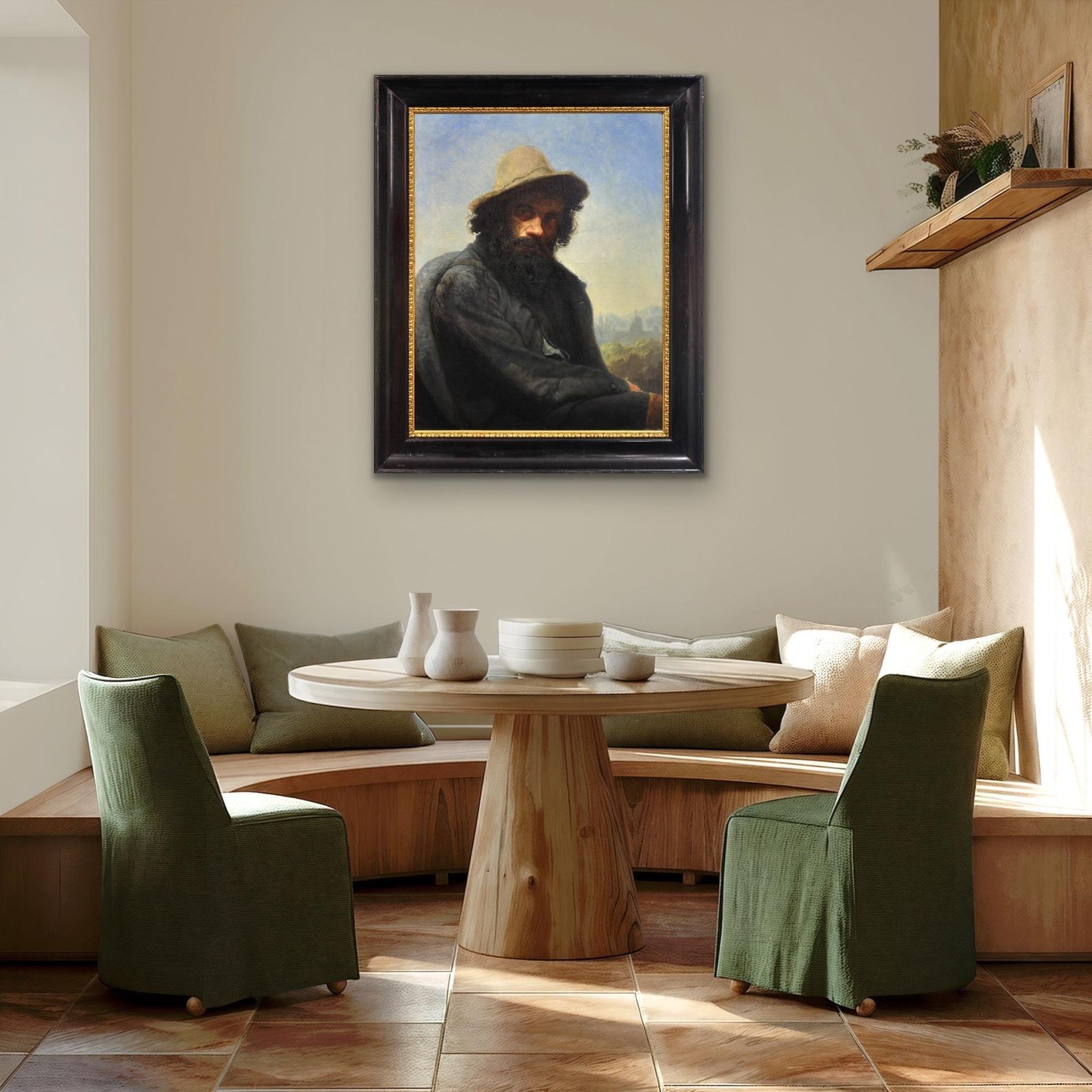 7895.0 Albin Mattenheimer, 1823-1875. Autoportrait de l'artiste, Munich, 1875. Peinture à l'huile encadrée. photo