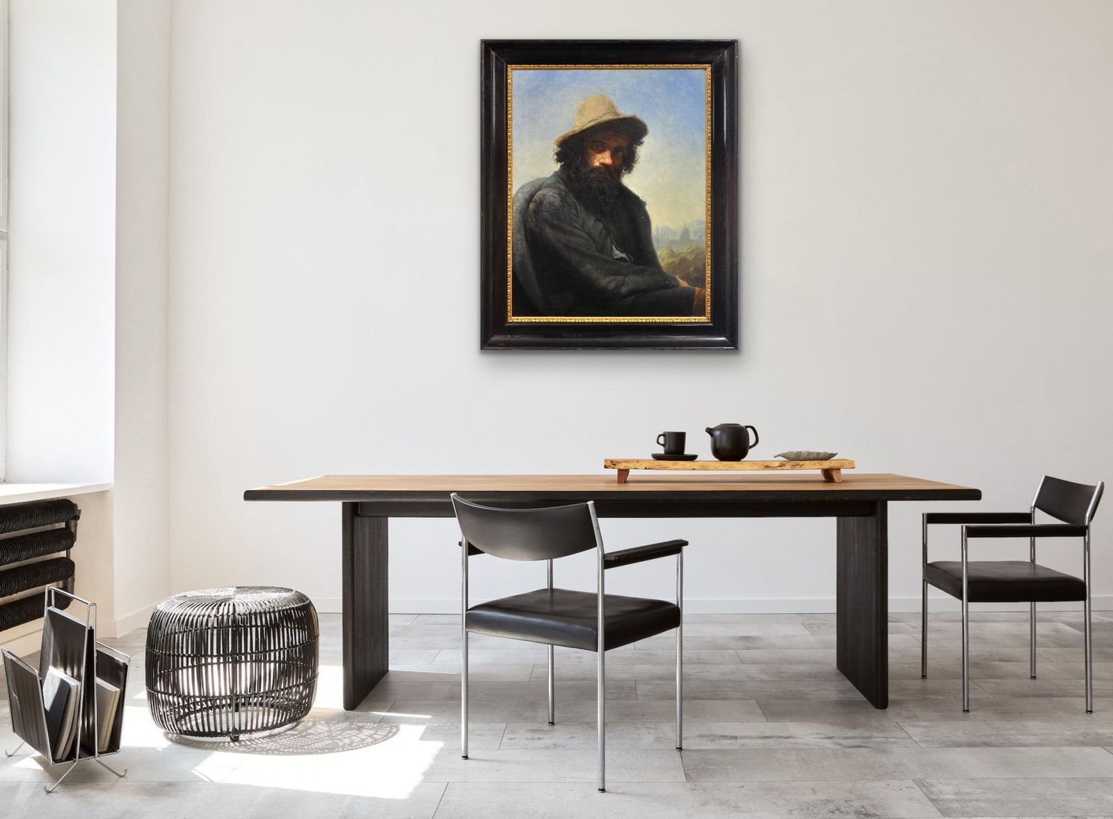 photo buy Albin Mattenheimer, 1823-1875. Autoportrait de l'artiste, Munich, 1875. Peinture à l'huile encadrée.
