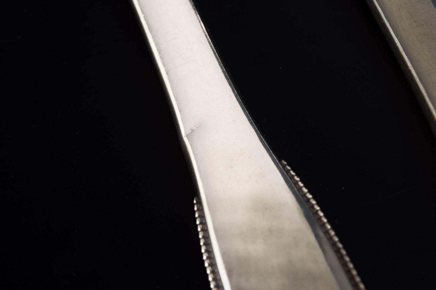 Evald Nielsen. Ensemble de trois couteaux de table en argent sterling et acier inoxydable photo Décoration