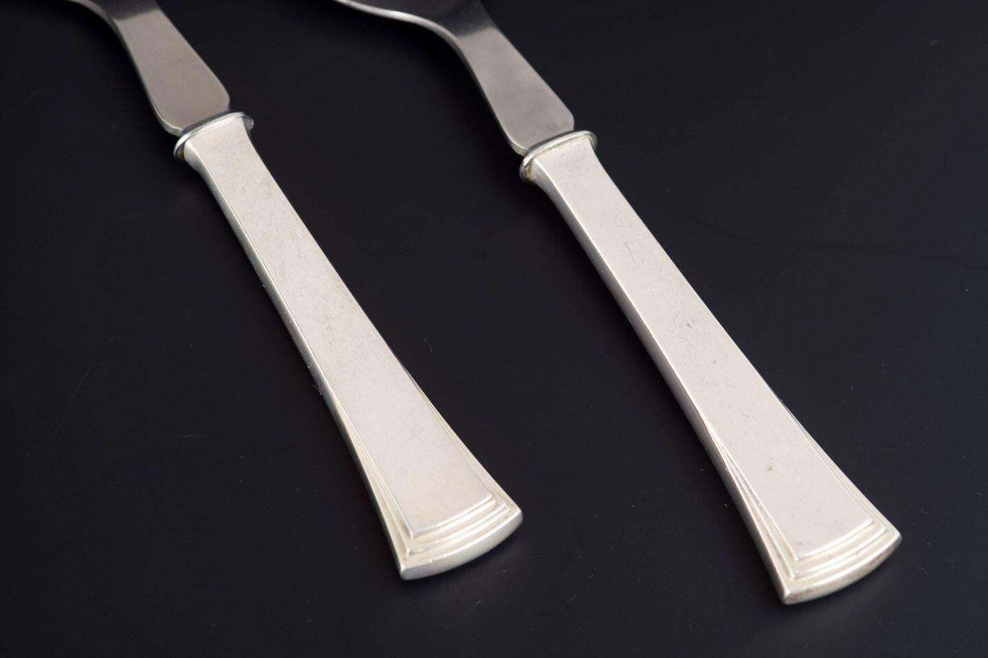 Evald Nielsen, Denemarken. Saladeset in zilver en roestvrij staal. Jaren 1930 photo for sale