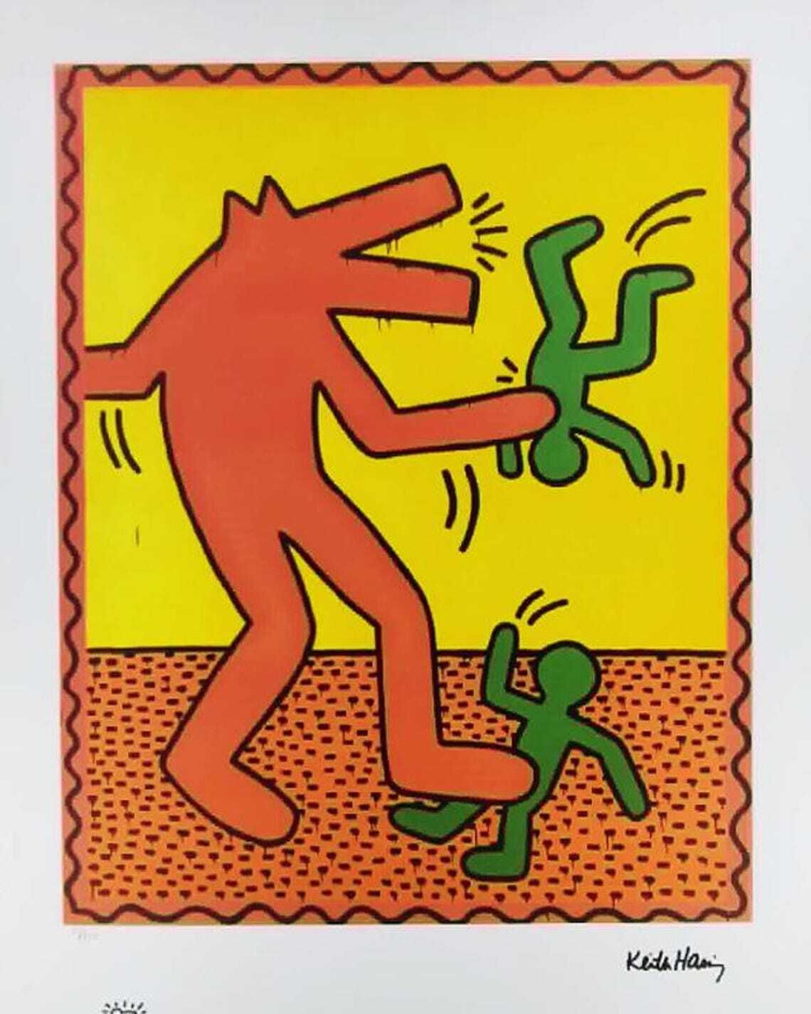 Lithographie en édition limitée Keith Haring, années 1990, numérotée au crayon.°°°°Expédition DDP vers le Royaume-Uni, droits de douane acquittés. photo furniture
