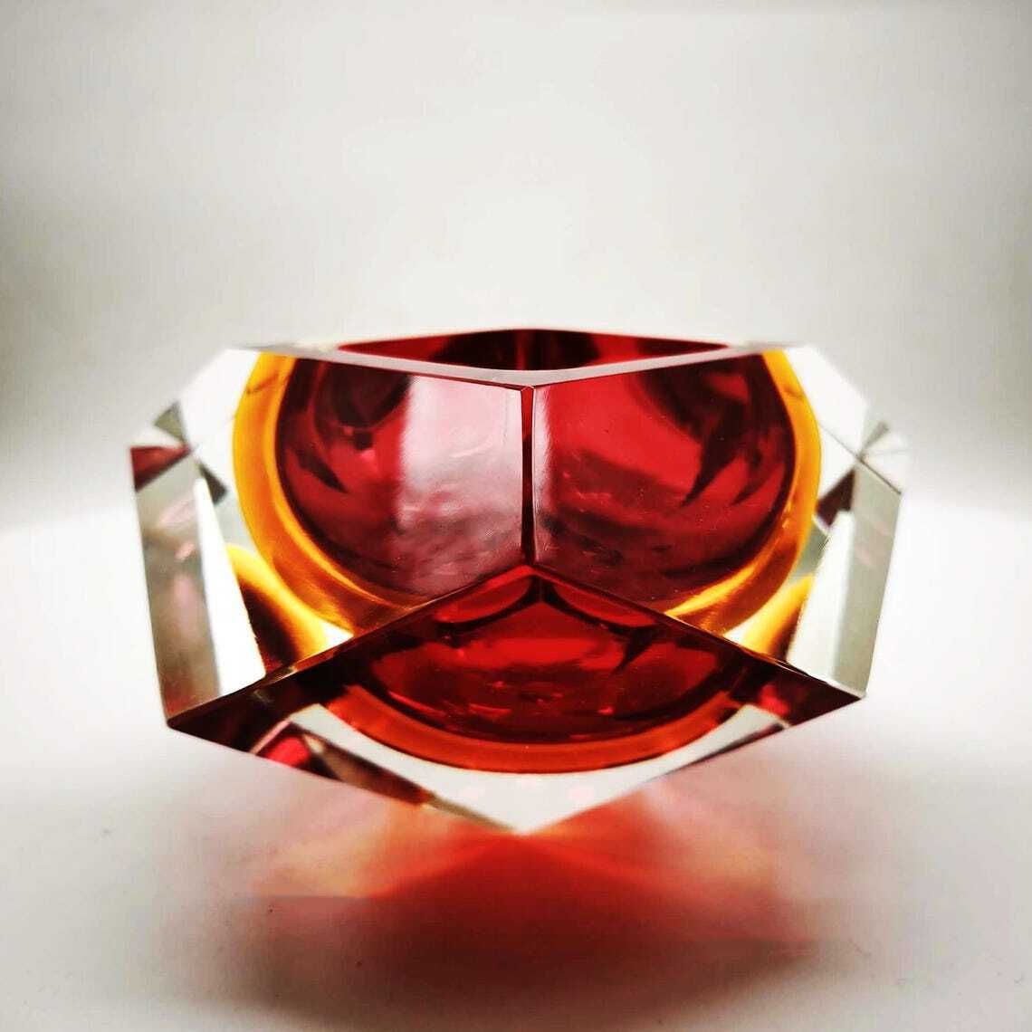 1960s Ashtray Or Catch All In Murano Glass By Flavio Poli For Seguso. 14cm / 5.51 Inches photo for sale