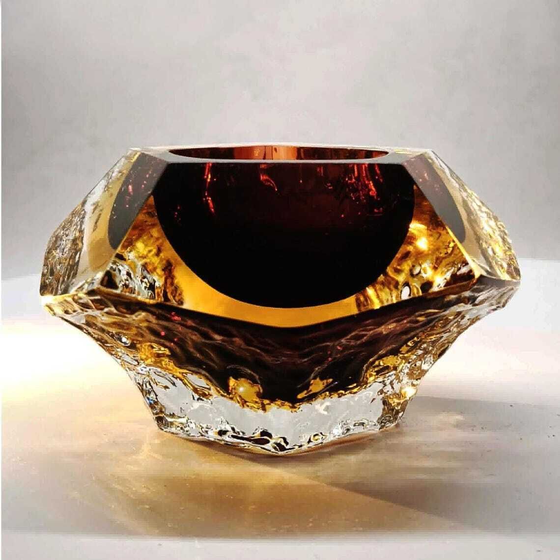 Cendrier ou vide-poche en verre de Murano, par Flavio Poli pour Seguso, années 1960, Italie.