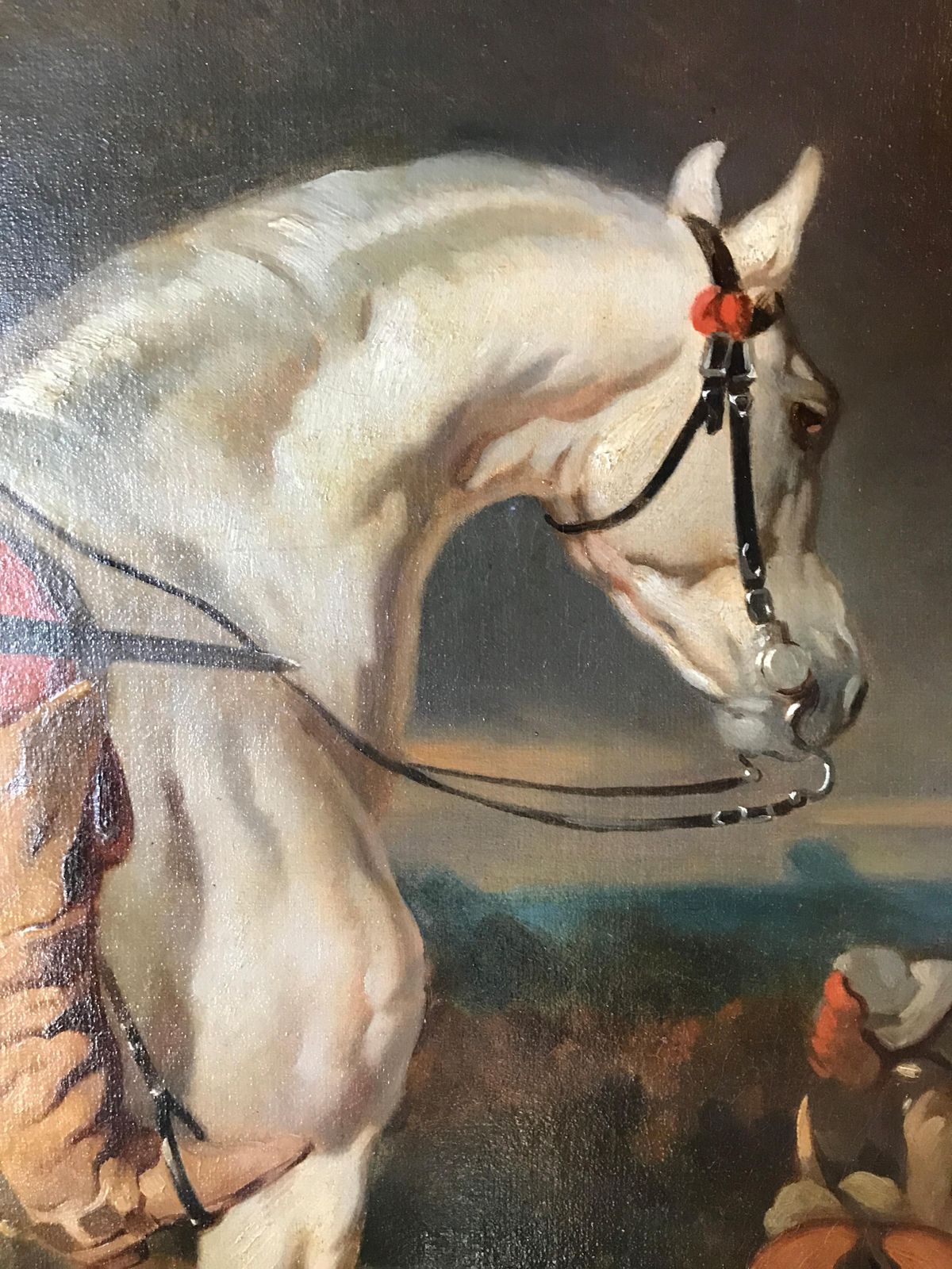 Peinture à l'huile française du XIXe siècle : Alfred De Dreux   Capitaine Des Mousquetaires3 photo vintage