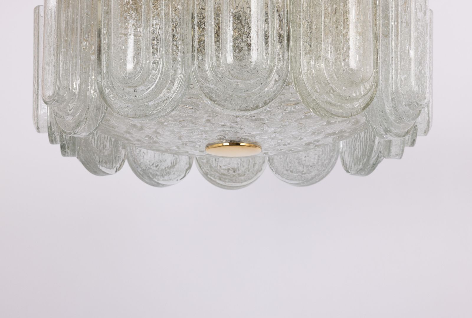 Stunning Large Murano Glass Tubes Flushmount Brass By Doria, Germany, 1960s photo Lighting