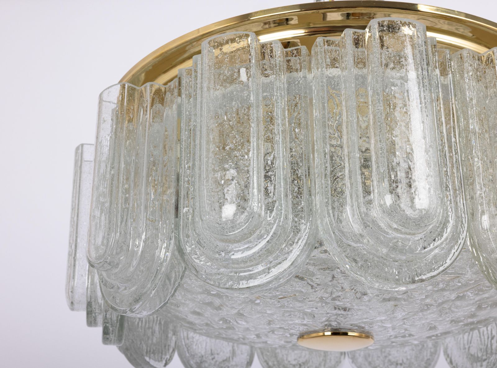 Grote Murano glazen buizen plafondlamp met messing, Doria, Duitsland, jaren 1960 photo 1448.0