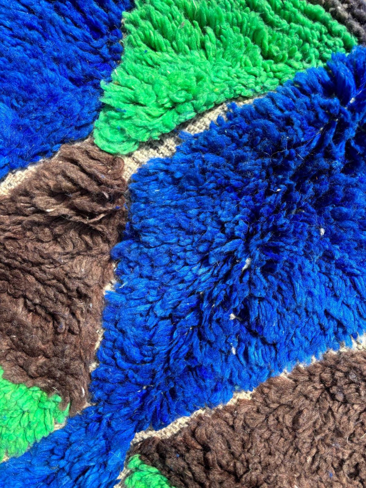 Marokkaans modern wollen vloerkleed 150x250 cm – Handgemaakt wollen Berber-kleed – Blauw geometrisch kleed – Modern Marokkaans tapijt – Luxe Berber-vloerkleed photo for sale