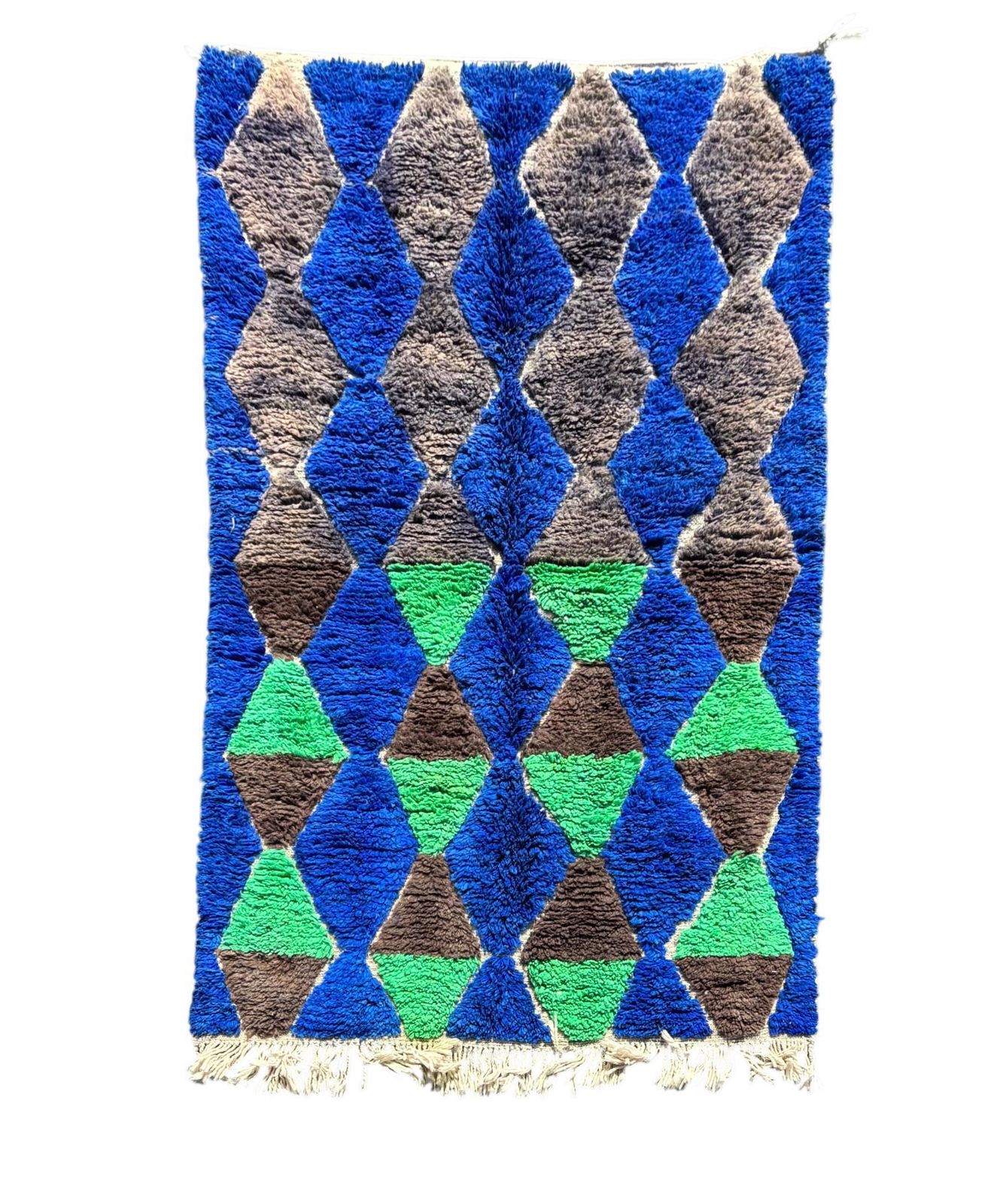 Moroccan Modern Wool Rug 150x250 Cm– Handmade Wool Berber Rug –Blue Geometric Rug – Modern Moroccan Carpet –Luxury Berber Area Rug photo buy