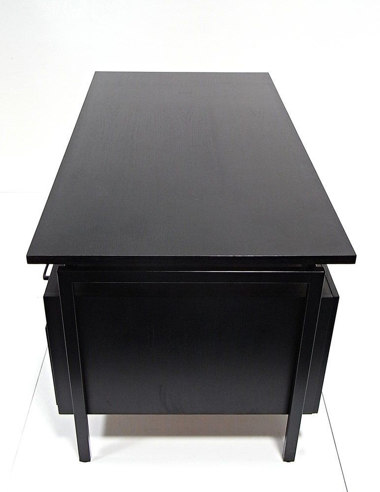 Schrijftafel in zwart gebeitst eiken van Herbert Hirche voor Christian Holzäpfel KG, Duitsland, ca. jaren 1960 photo Meubels