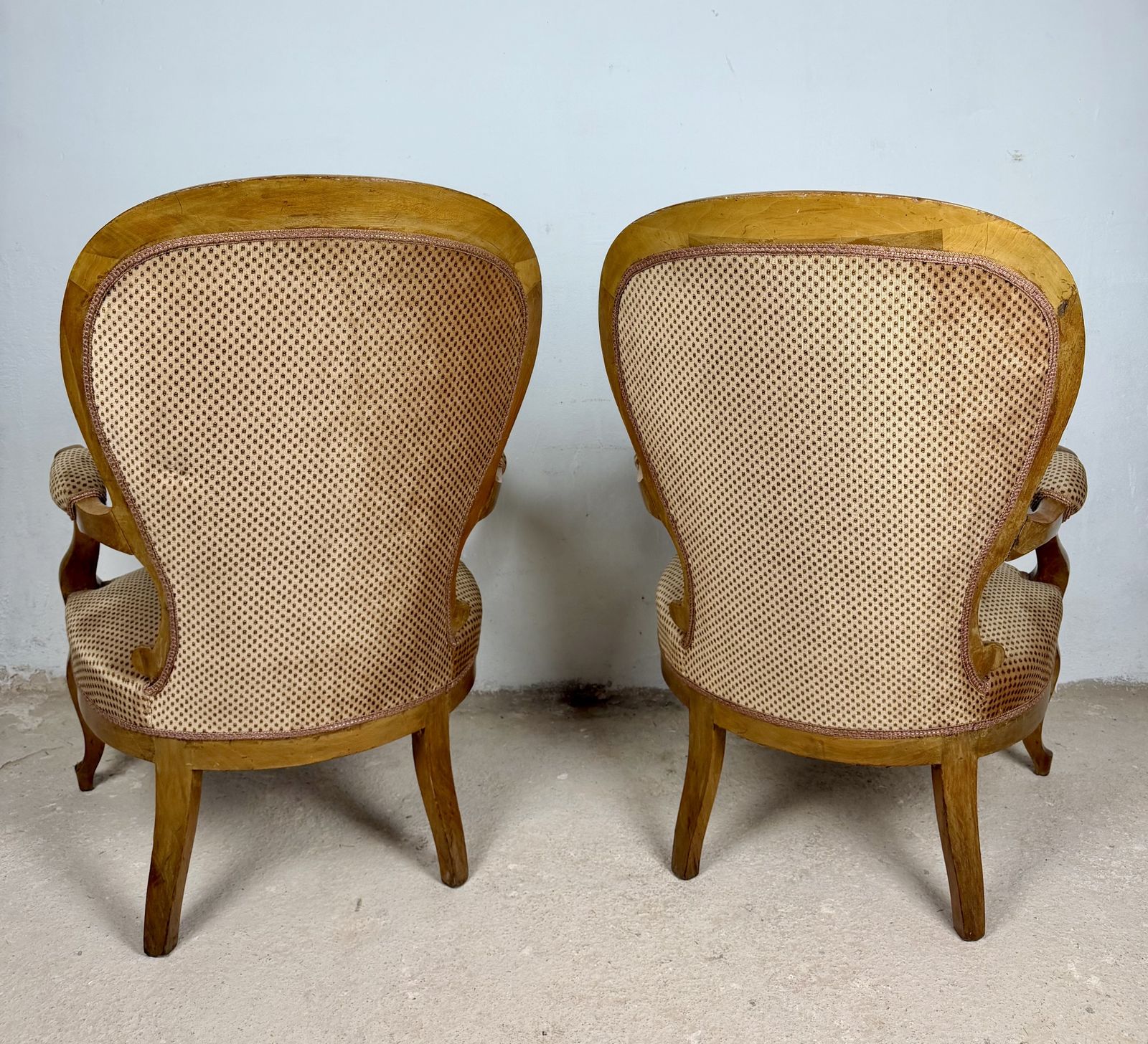 photo vinterior Paar Franse fauteuils in Louis XV-stijl, midden 20e eeuw
