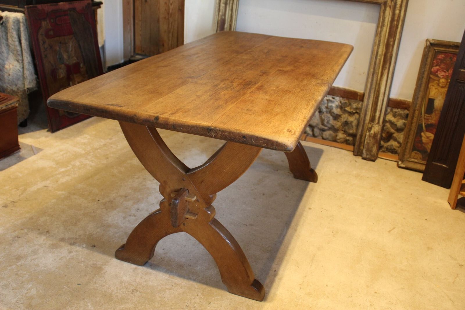 Table Oak Arts & Crafts Refectory Farmhouse Dining Table C1900 photo Furniture