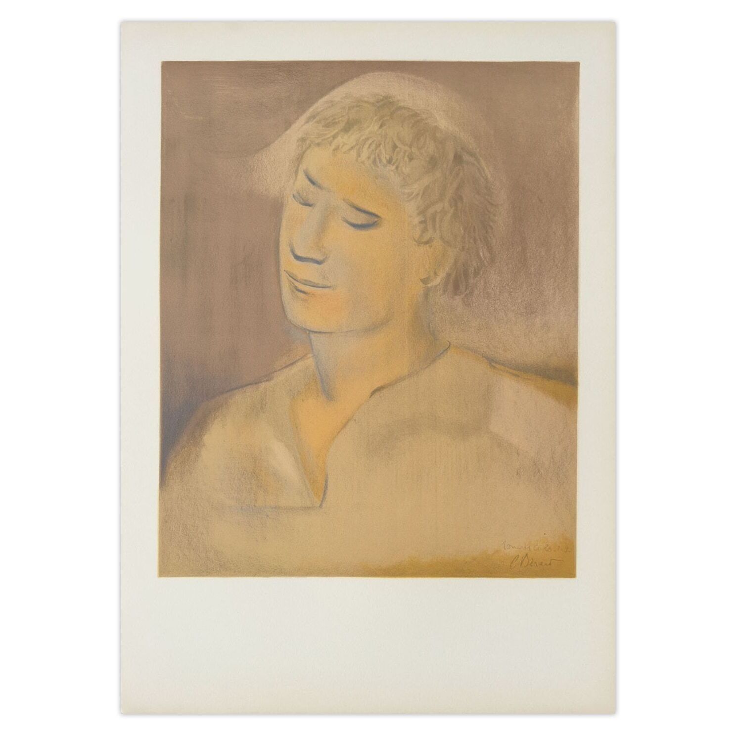Christian Berard Lithografie Portret 1968