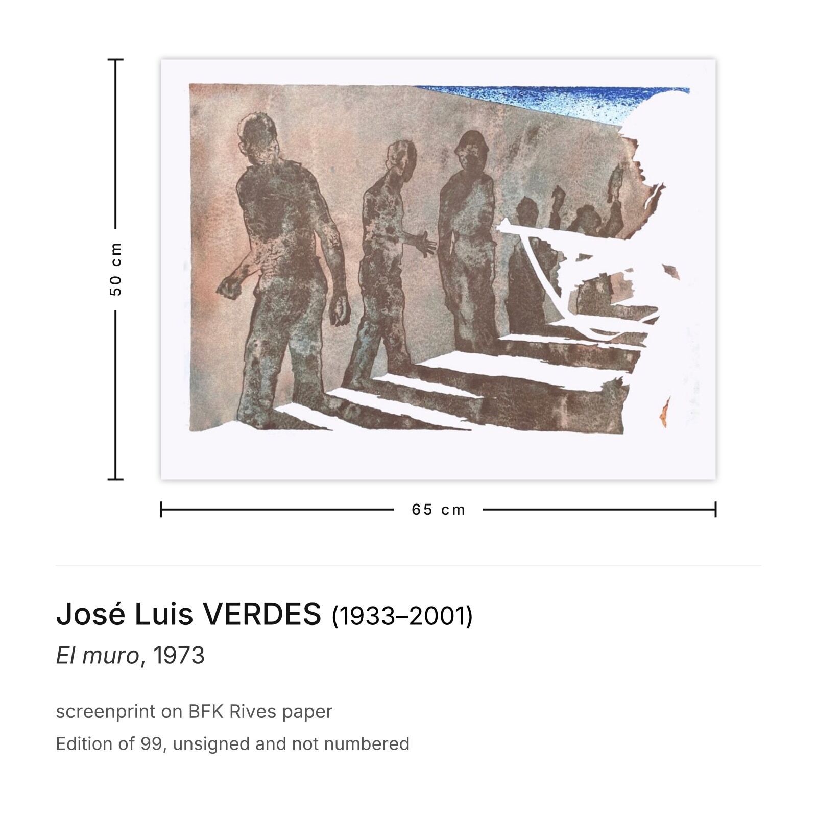 José Luis Verdes Screenprint El Muro 1973 photo furniture