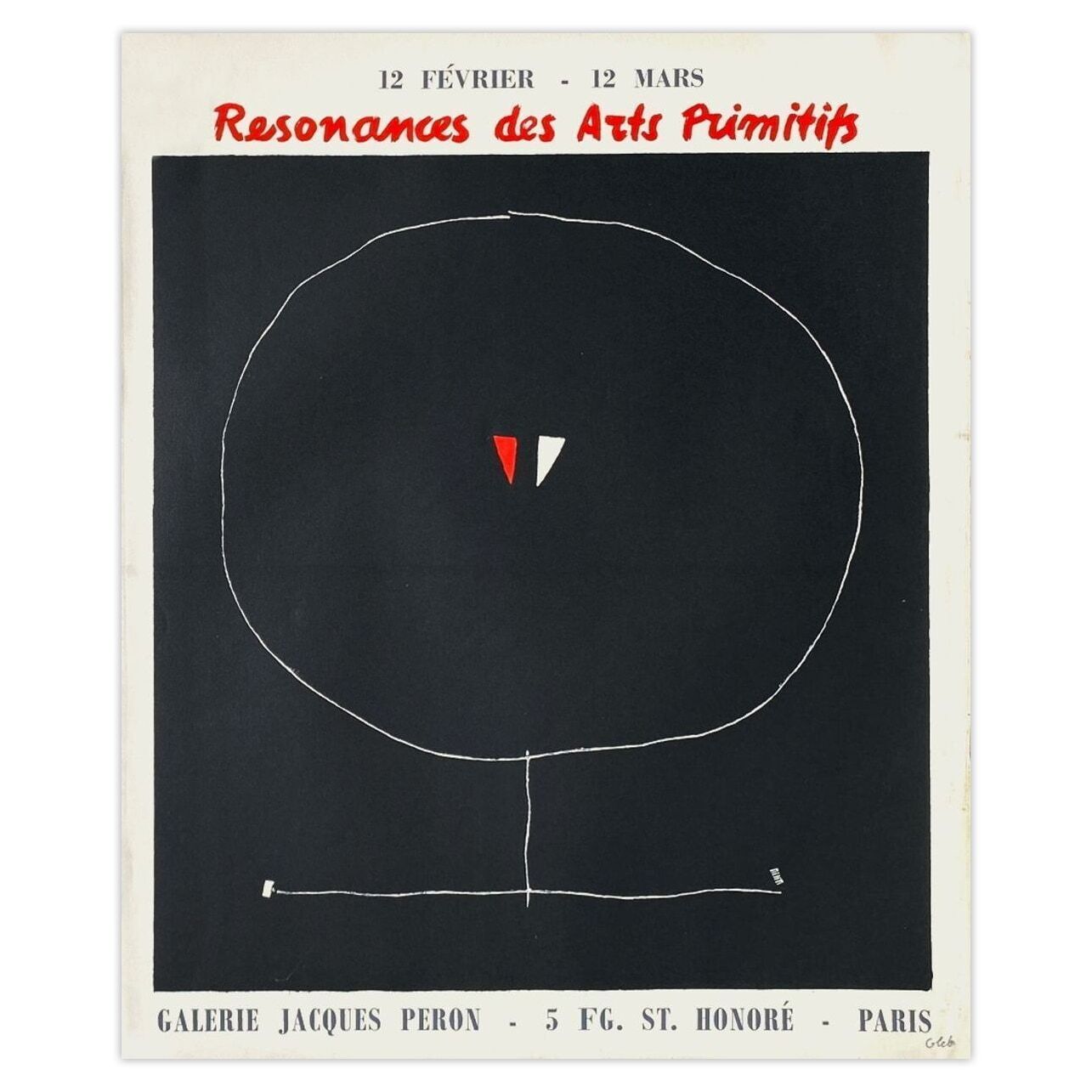 Thomas Gleb Gesigneerde Poster Expo 60 Galerie Jacques Perron Paris