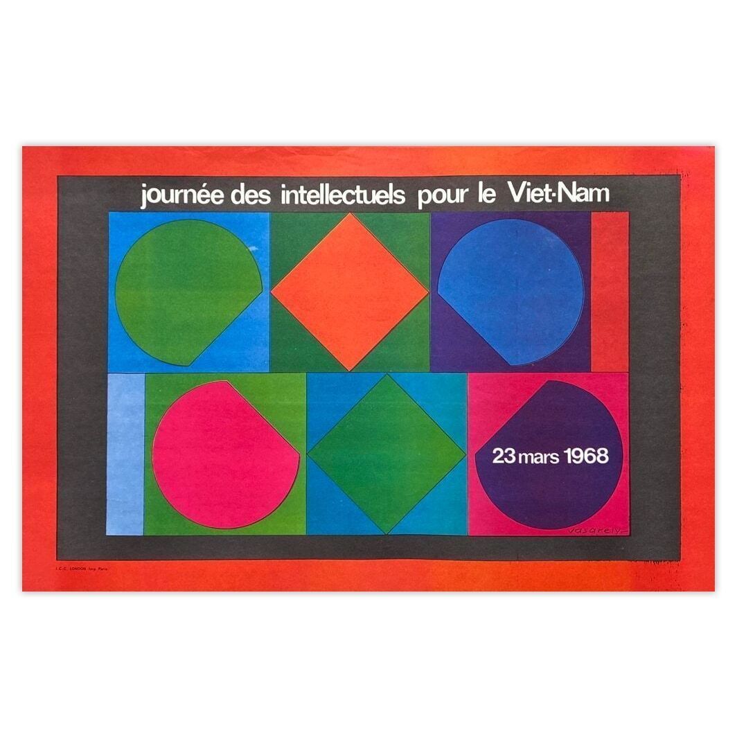 Victor Vasarely Poster Expo 68   Journée Des Intellectuels Pour Le Vietnam