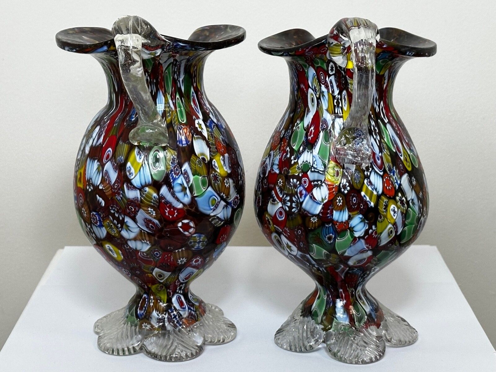 Mid-Century Italiaanse Murano Fratelli & Torso Millefiori glazen vazen photo for sale