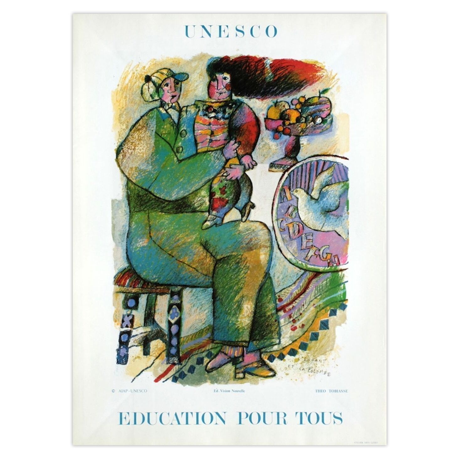 Théo Tobiasse Poster Expo 86   Unesco Education Pour Tous