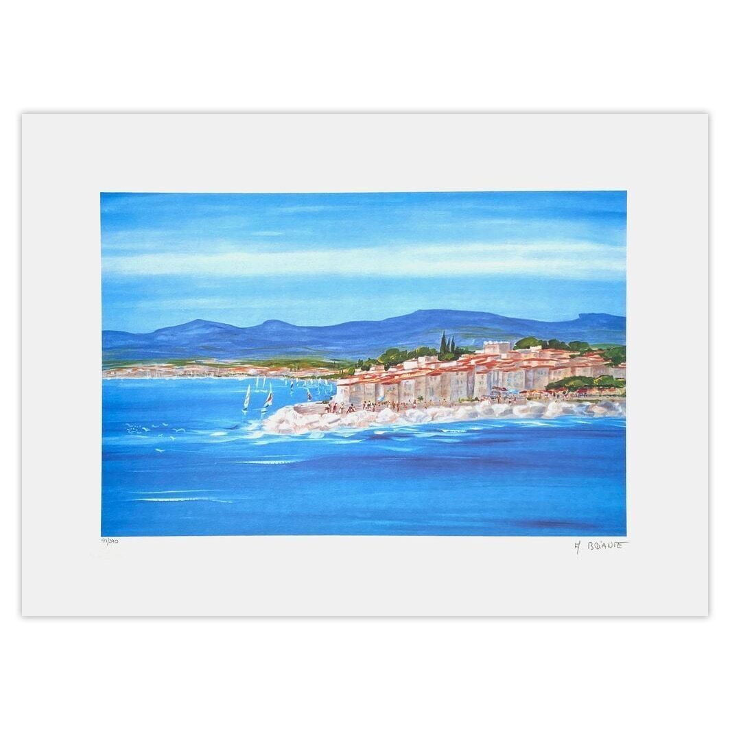 Anne Marie Briante Gesigneerde Lithografie Côte Méditerranéenne 1990