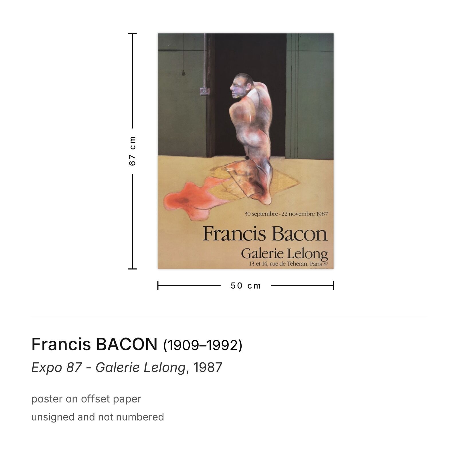 Francis Bacon Poster Expo 87 Galerie Lelong photo furniture