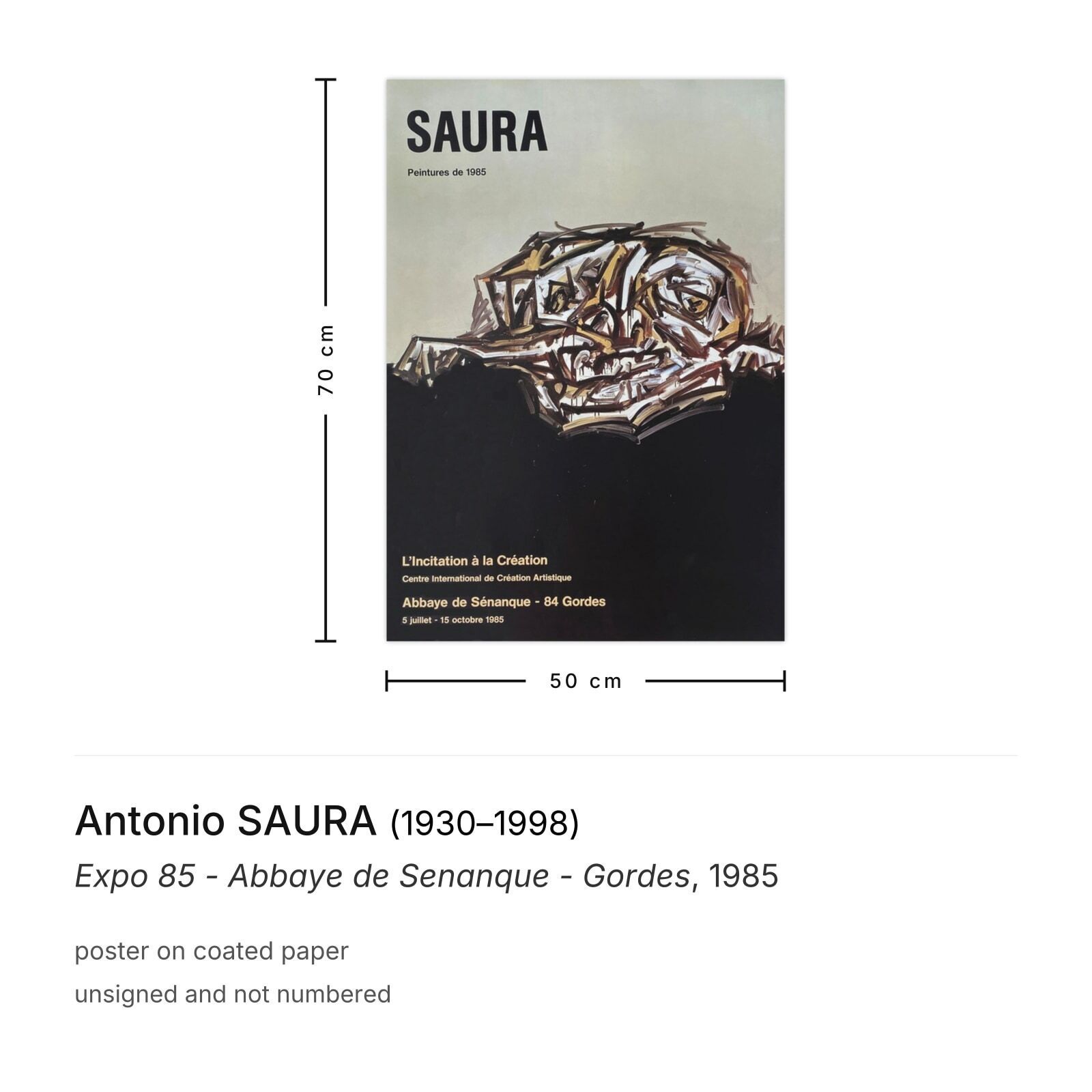 Antonio Saura Poster Expo 85   Abbaye De Senanque   Gordes photo furniture