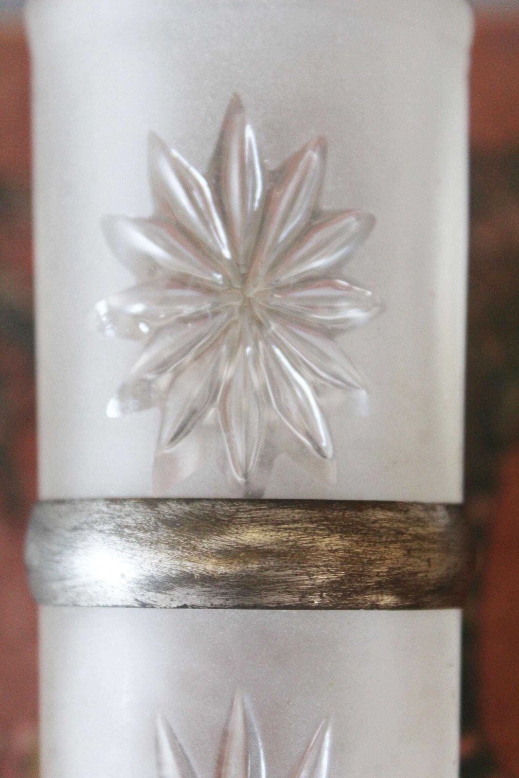 Set Of 2 Glass Bud Vases For A Car Dashboard, Frosted Glass, Starburst Design, Has Part Brackets, Automobile Vases, Classic Car Oldtimer photo for sale