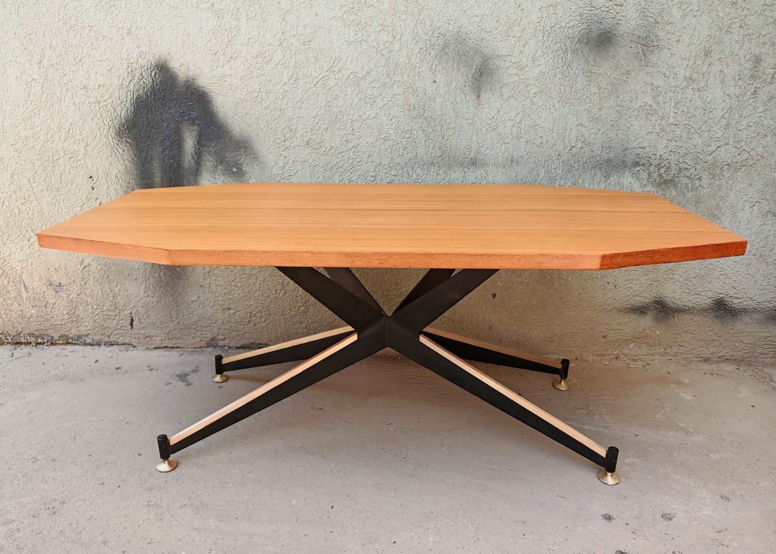 Mid Century Coffee Table In Mahogany, Iron And Brass Attr. To Carlo Ratti, Italy photo Furniture