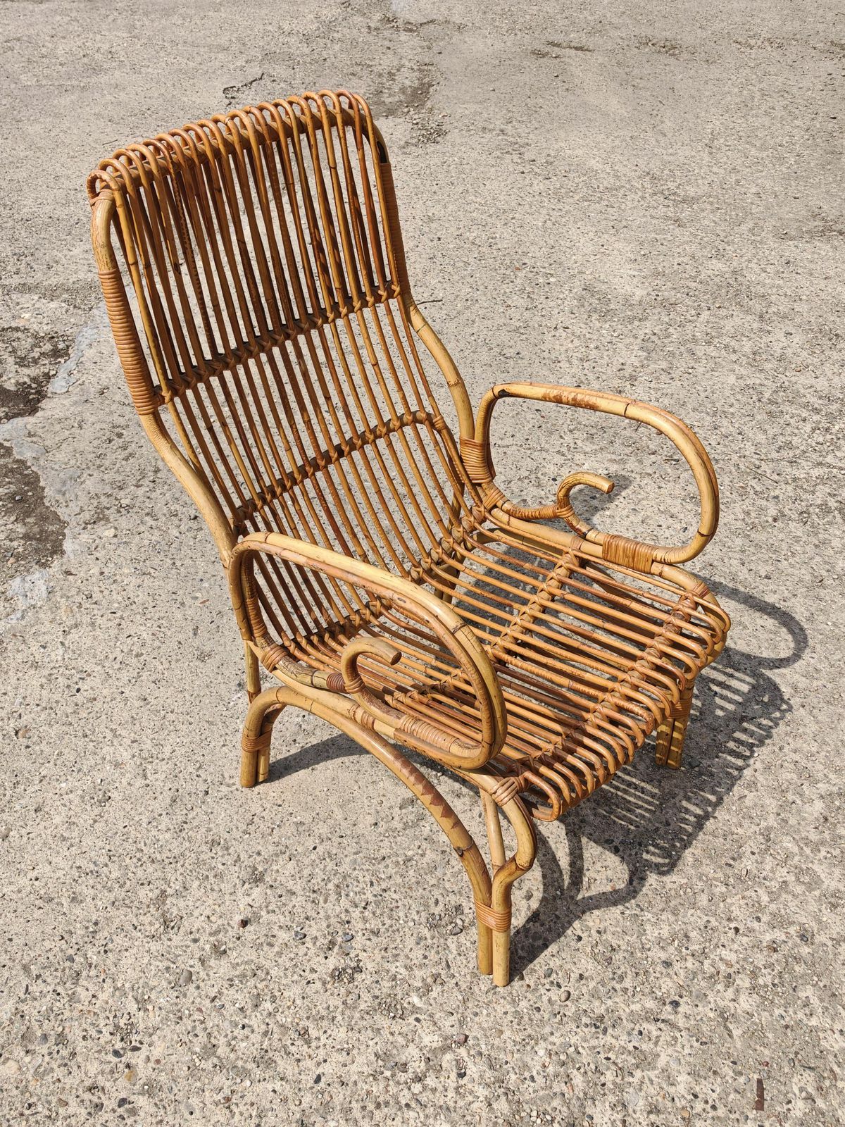 Paar Mid-Century Modern Fauteuils in Bamboe, Italië ca. jaren 1960 photo for sale