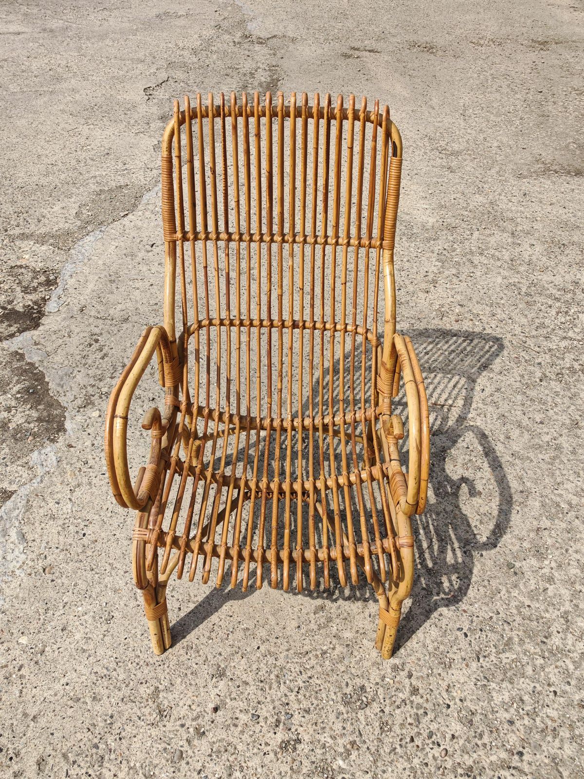 Pair Of Mid Century Modern Armchairs In Bamboo, Italy 1960s photo vinterior