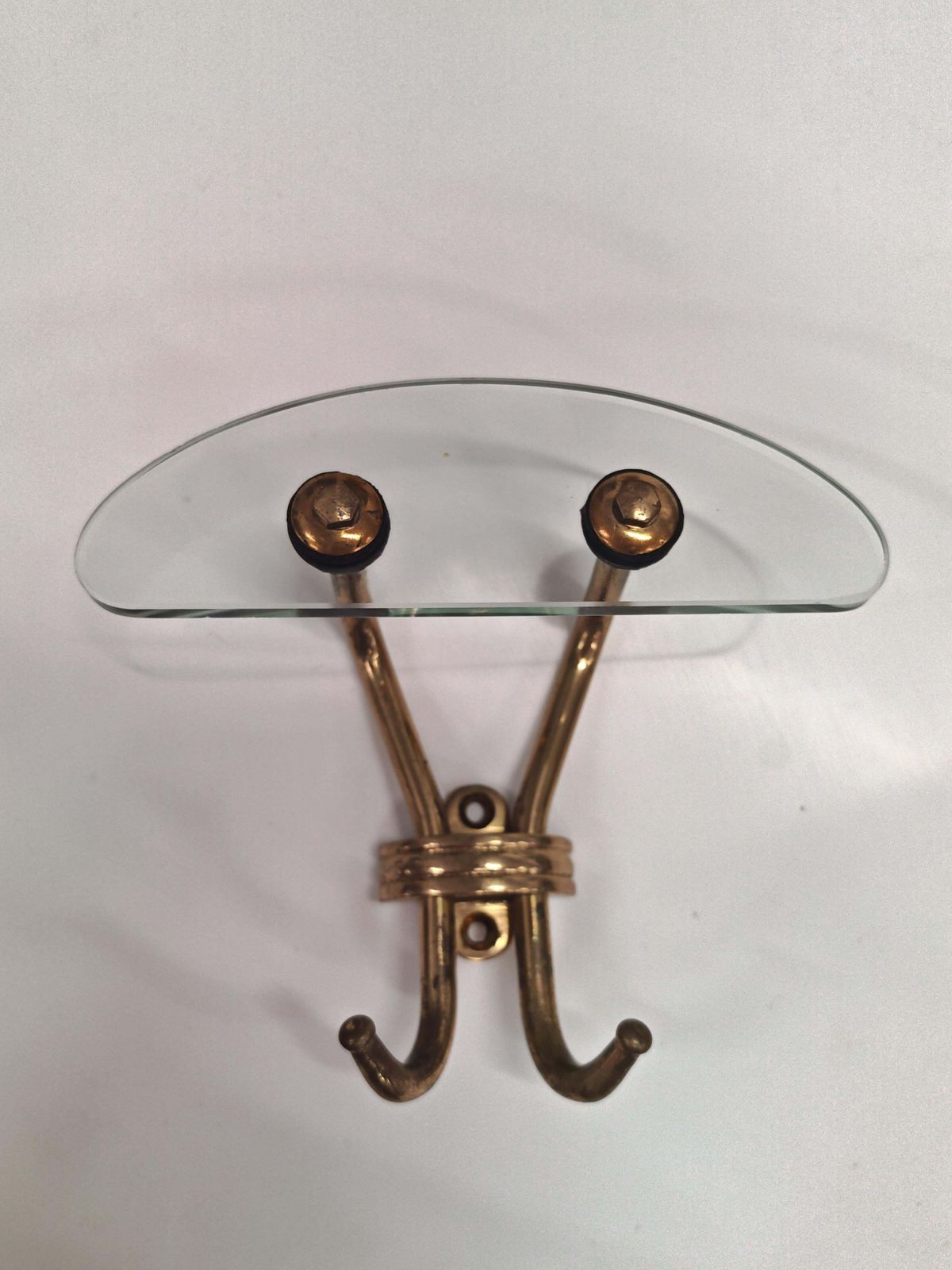 Mid-Century kapstokhaakjes, Murano-glas en messing, toegeschreven aan Pier Luigi Colli, Italië photo vintage
