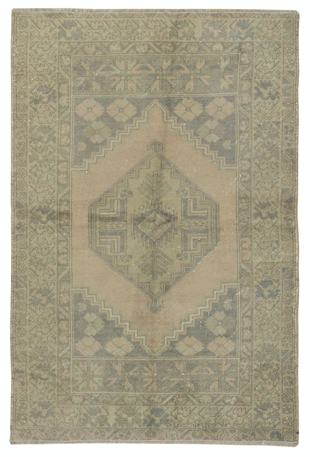 117x173 Cm Vintage Medallion Design Handmade Turkish Wool Rug Tek0071