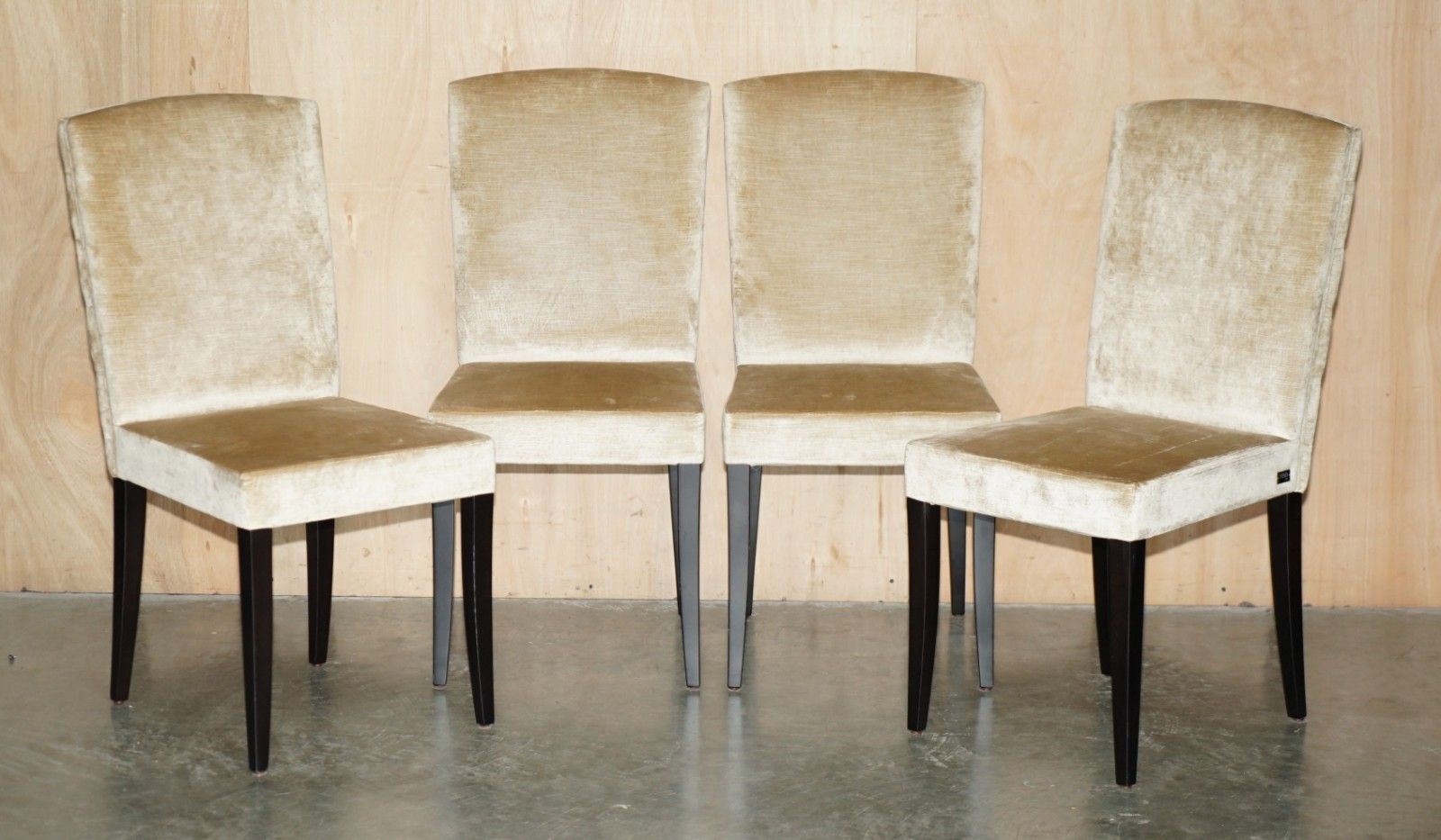 Four Lovely Fendi Chesterfield Tufted Velvet Upholstery Fendi Casa Dining Chairs photo furniture