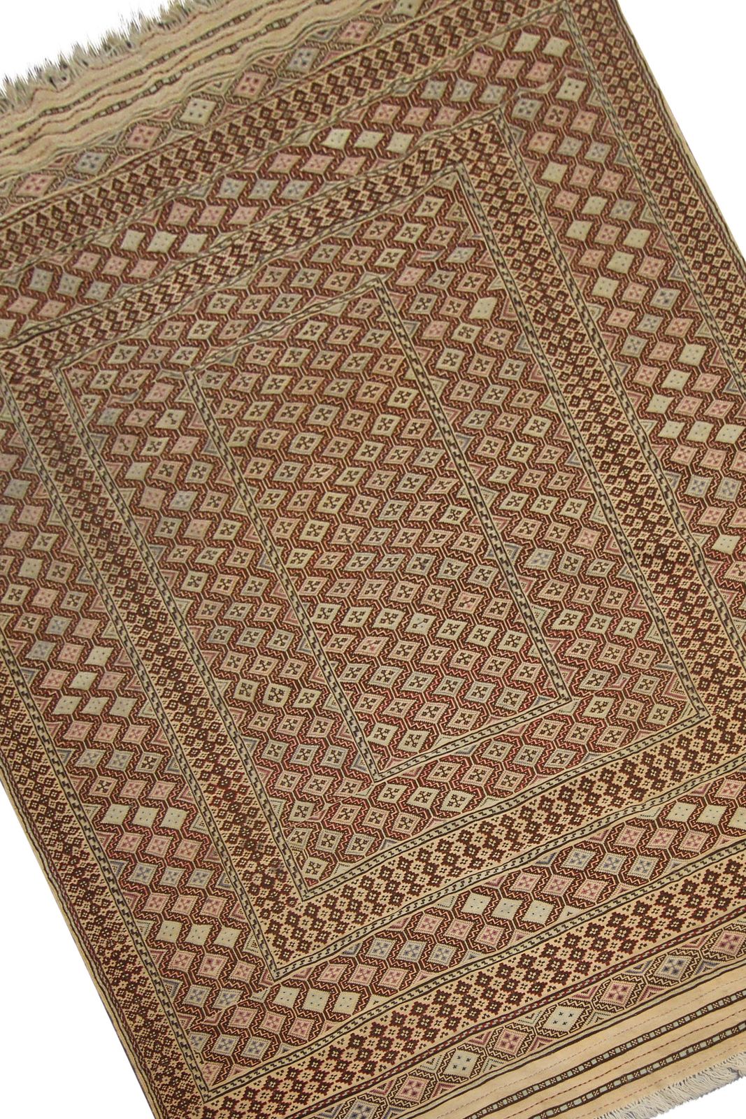 Old Brown Sumak Rug Handmade Flat Woven Oriental Antique Area Rug photo for sale