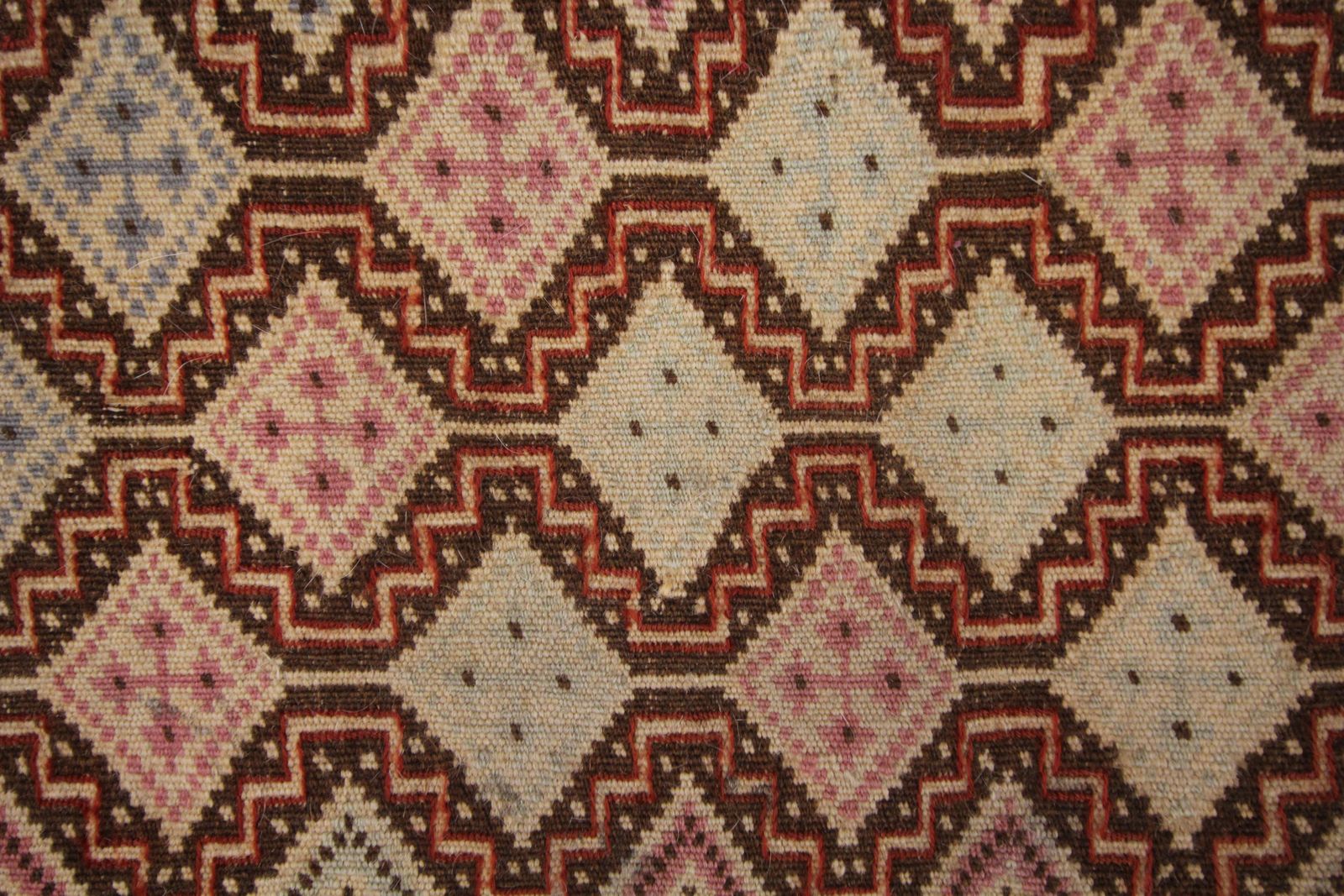 Old Brown Sumak Rug Handmade Flat Woven Oriental Antique Area Rug photo vintage