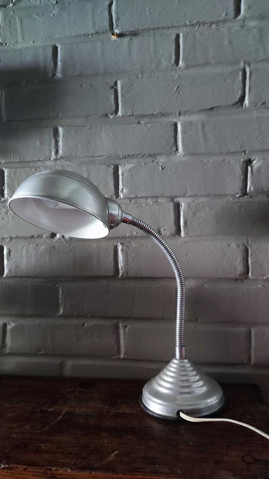 Vintage Industriële Gooseneck Bureaulamp Flexo photo vintage