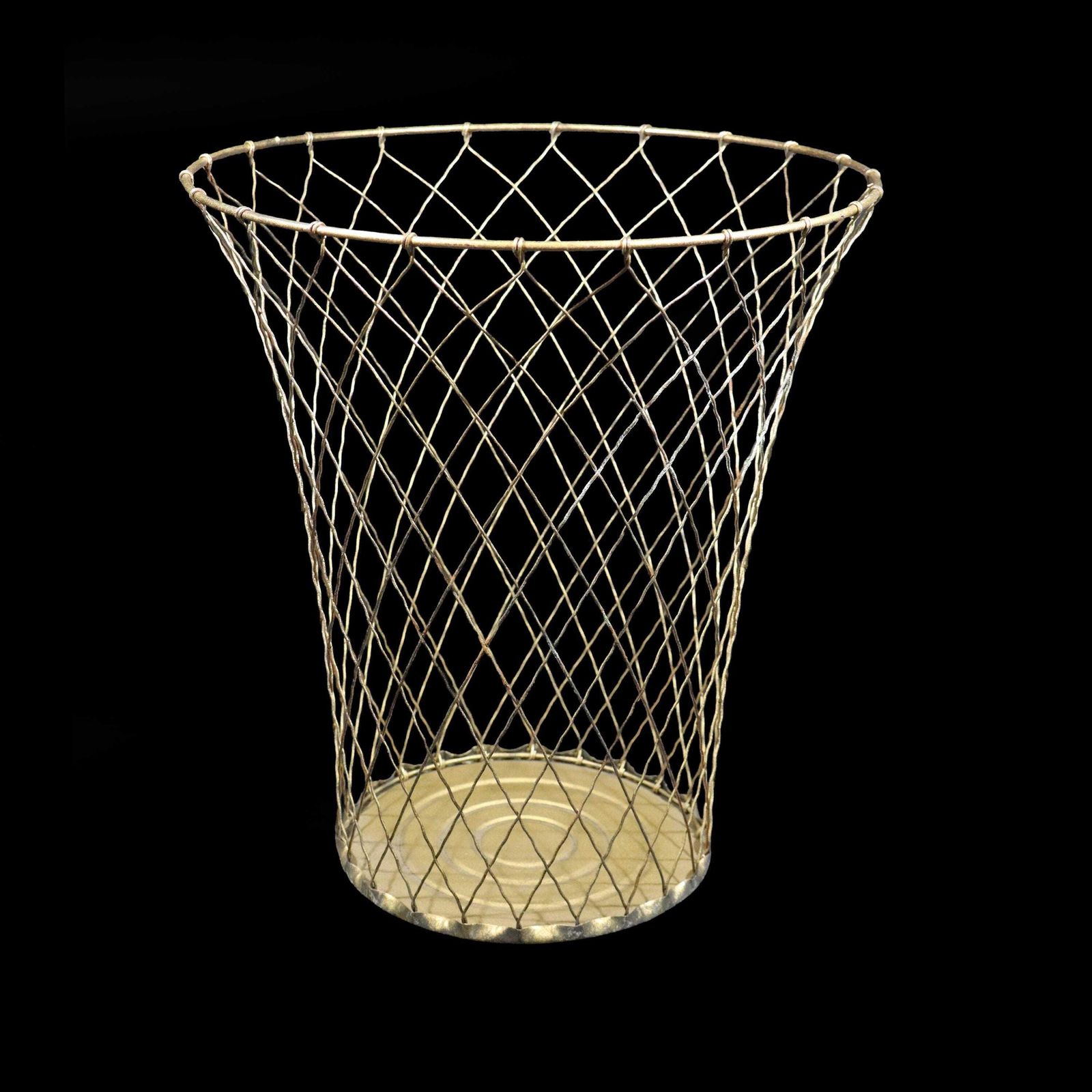 French Industrial Wire Waste Paper Basket, 1940s photo for sale