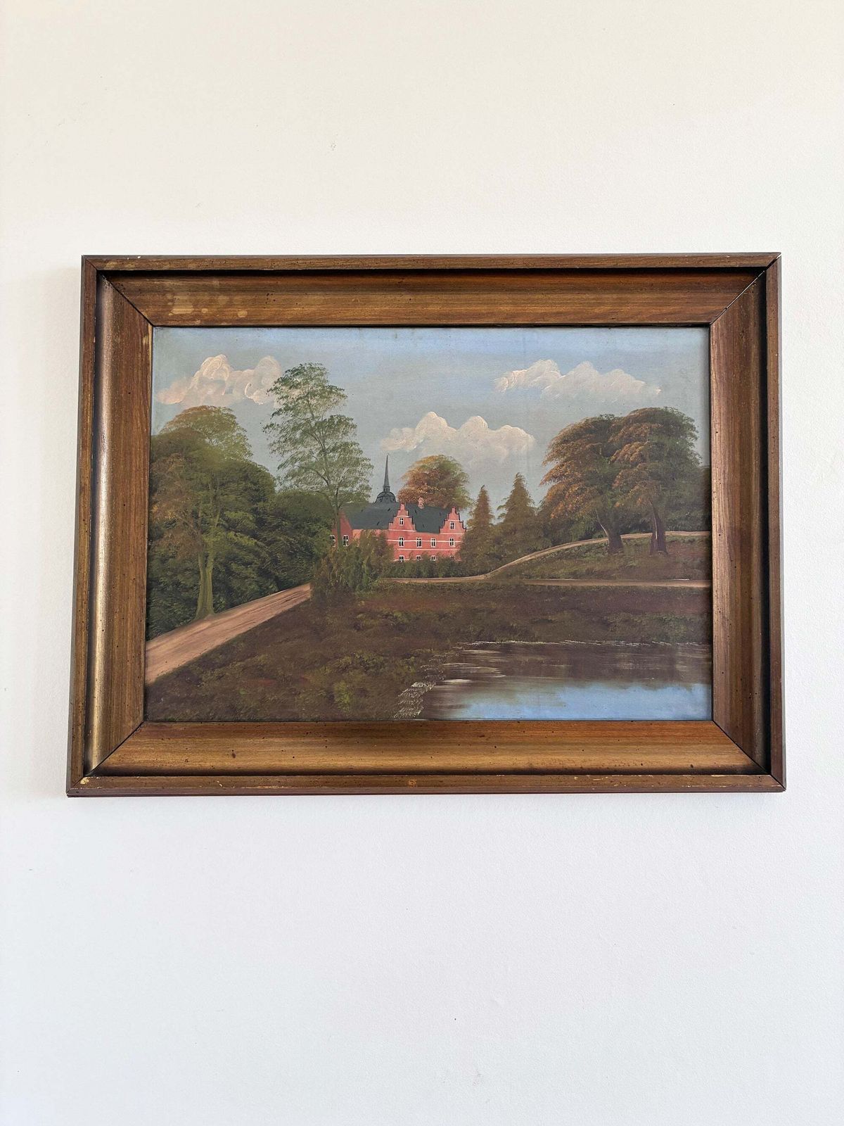 Vintage landschapsschilderij, olieverf op doek, gesigneerd, ca. 1930
