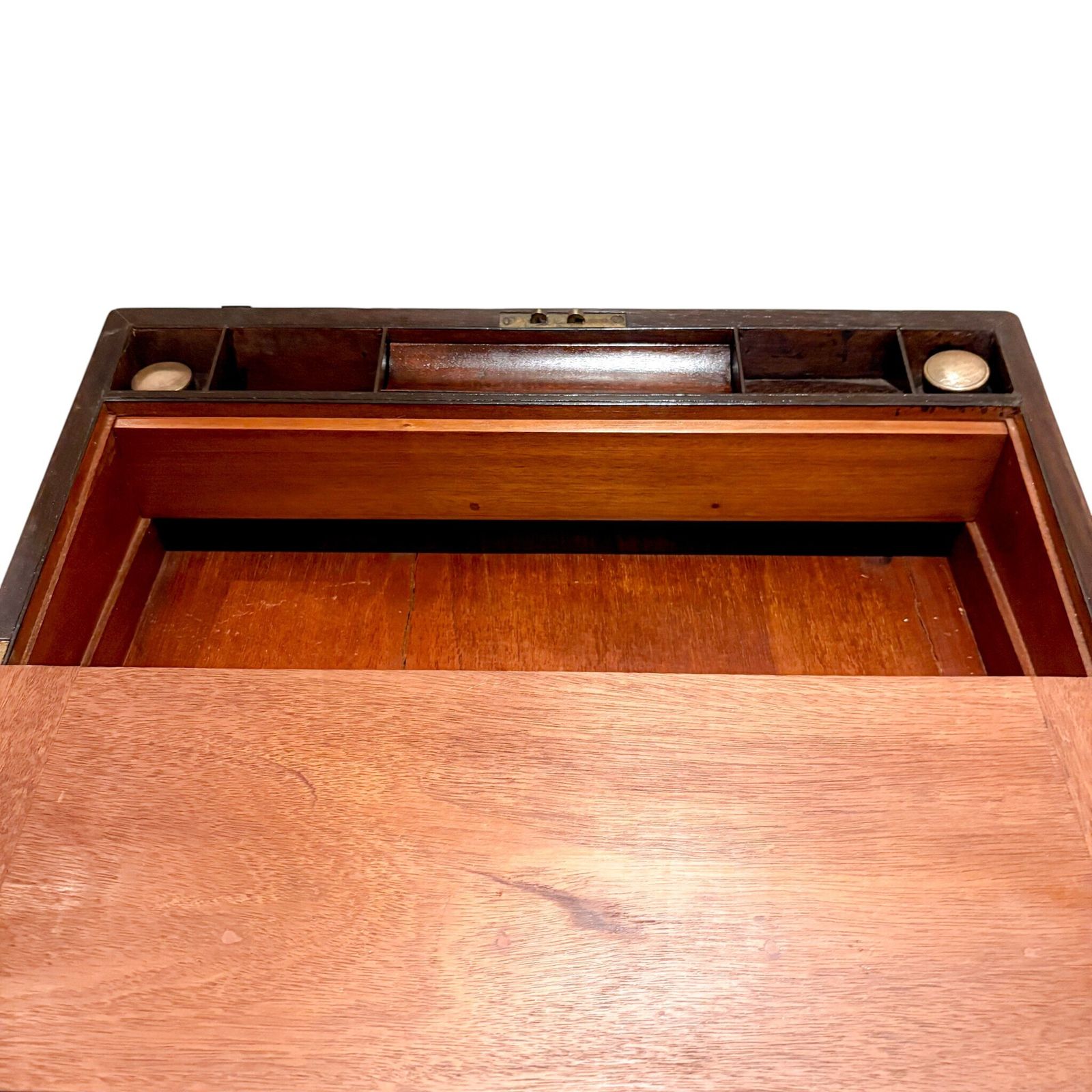 Large Victorian Mahogany Writing Slope, Brass Mounts, Working Key, Secret Drawers photo buy