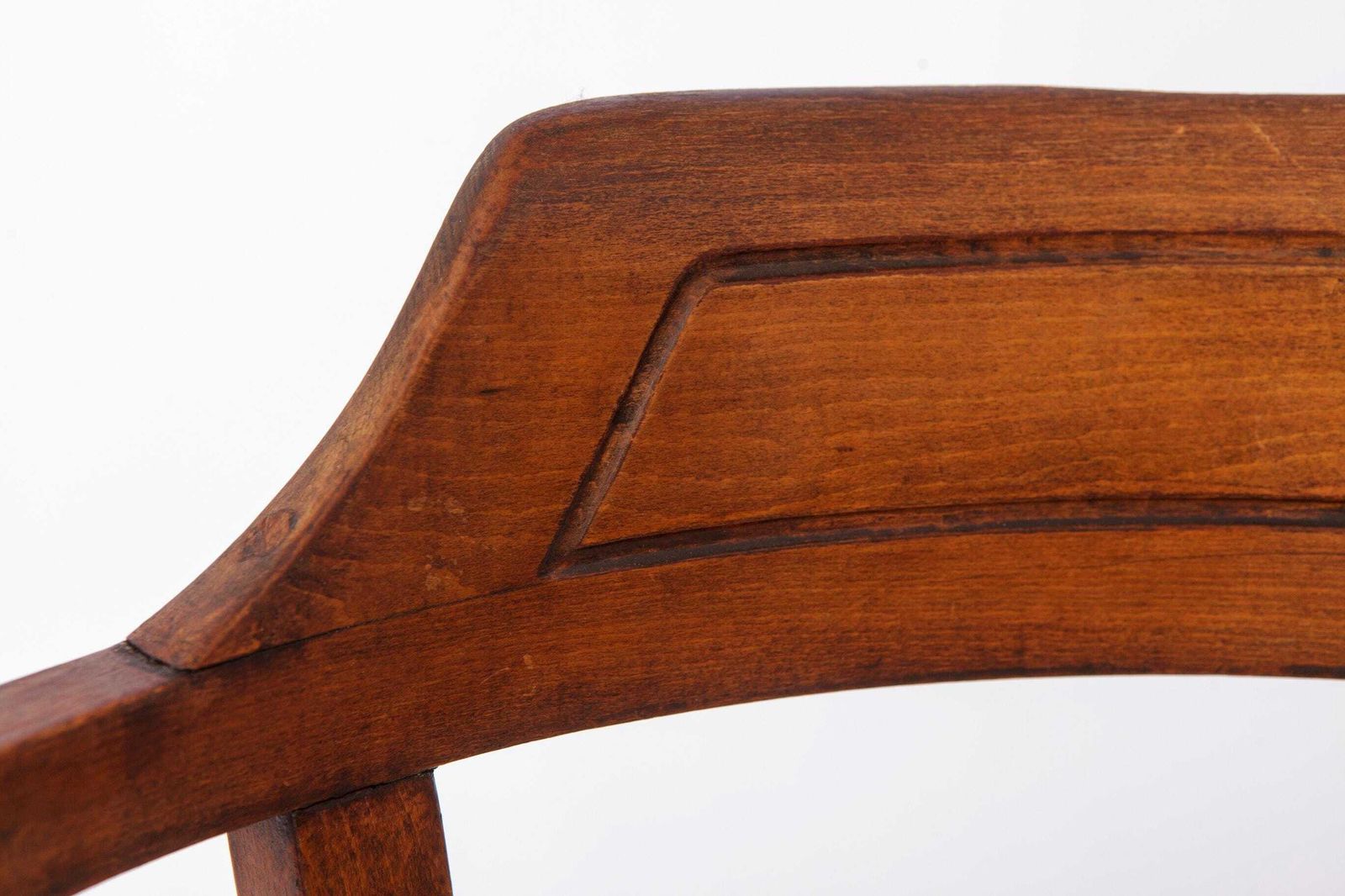1 van 2 Vintage Bentwood Bureaustoel, jaren 1950 Oostenrijkse Stoel, Mid-Century Rieten Stoel, Gerestaureerde Beukenhouten Stoel photo buy