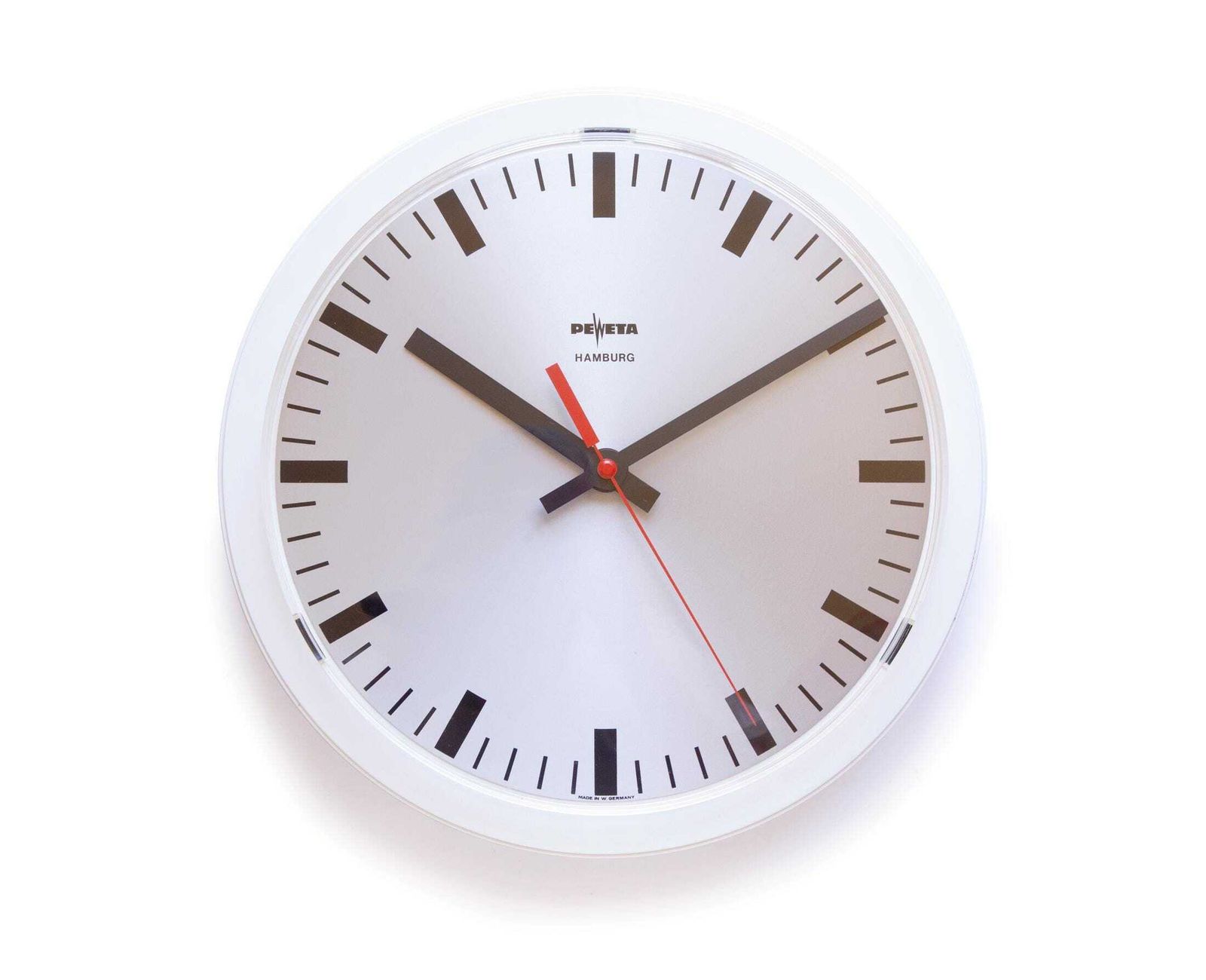 jaren 70 Peweta Duitsland Kantoor Wandklok Industrieel Modern Station School Bauhaus Atomic Space Age