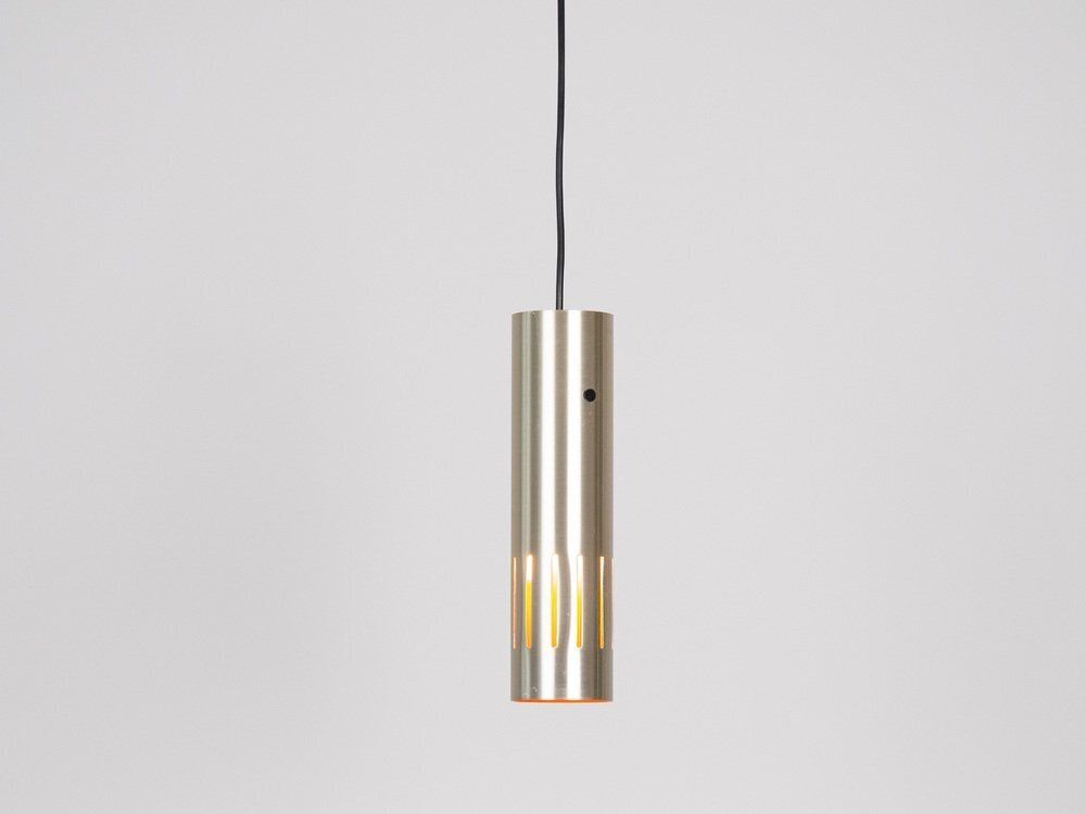 Vintage messing Trombone hanglampen van Jo Hammerborg voor Fog & Mørup, ca. jaren 1960, set van 3 photo Verlichting