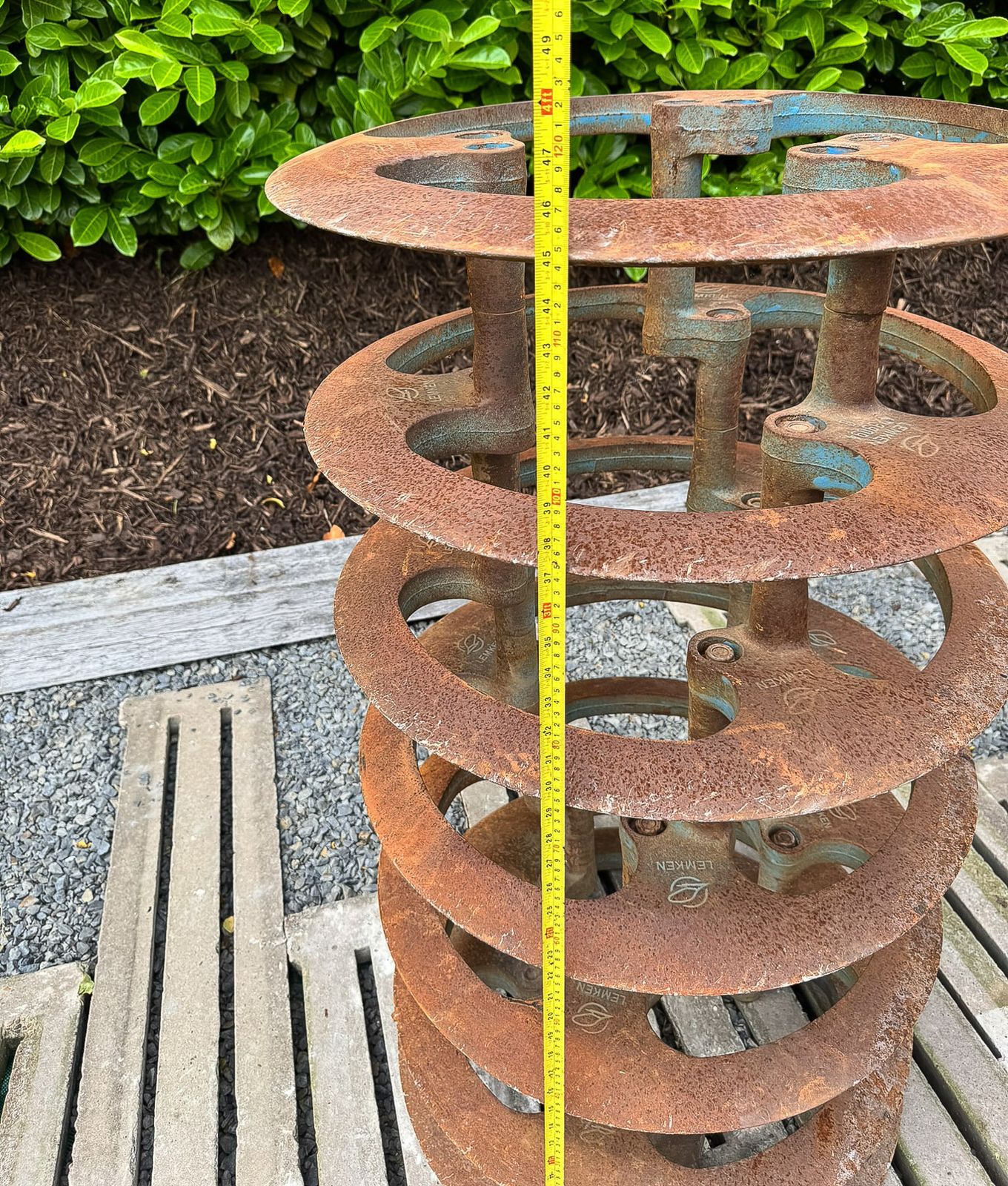 photo for sale Pair Of Large Scale Reclaimed Cast Iron Garden Ornaments Planters Or Water Feature Elements