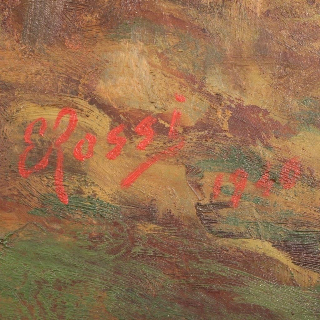 Art Grand paysage signé et daté 1940 photo