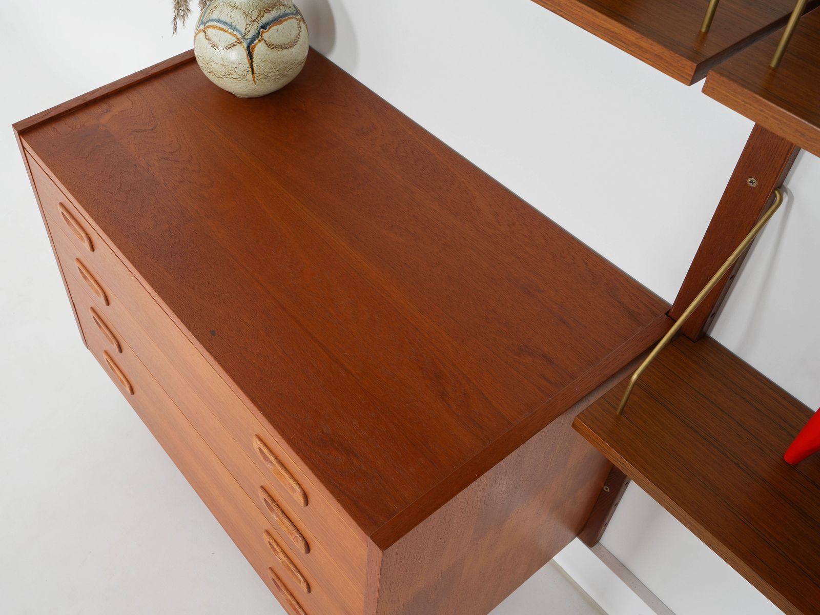 Teak Bookcase Ps System, Danish Design, 1960s, Manufactured By Randers Møbelfabrik photo vintage