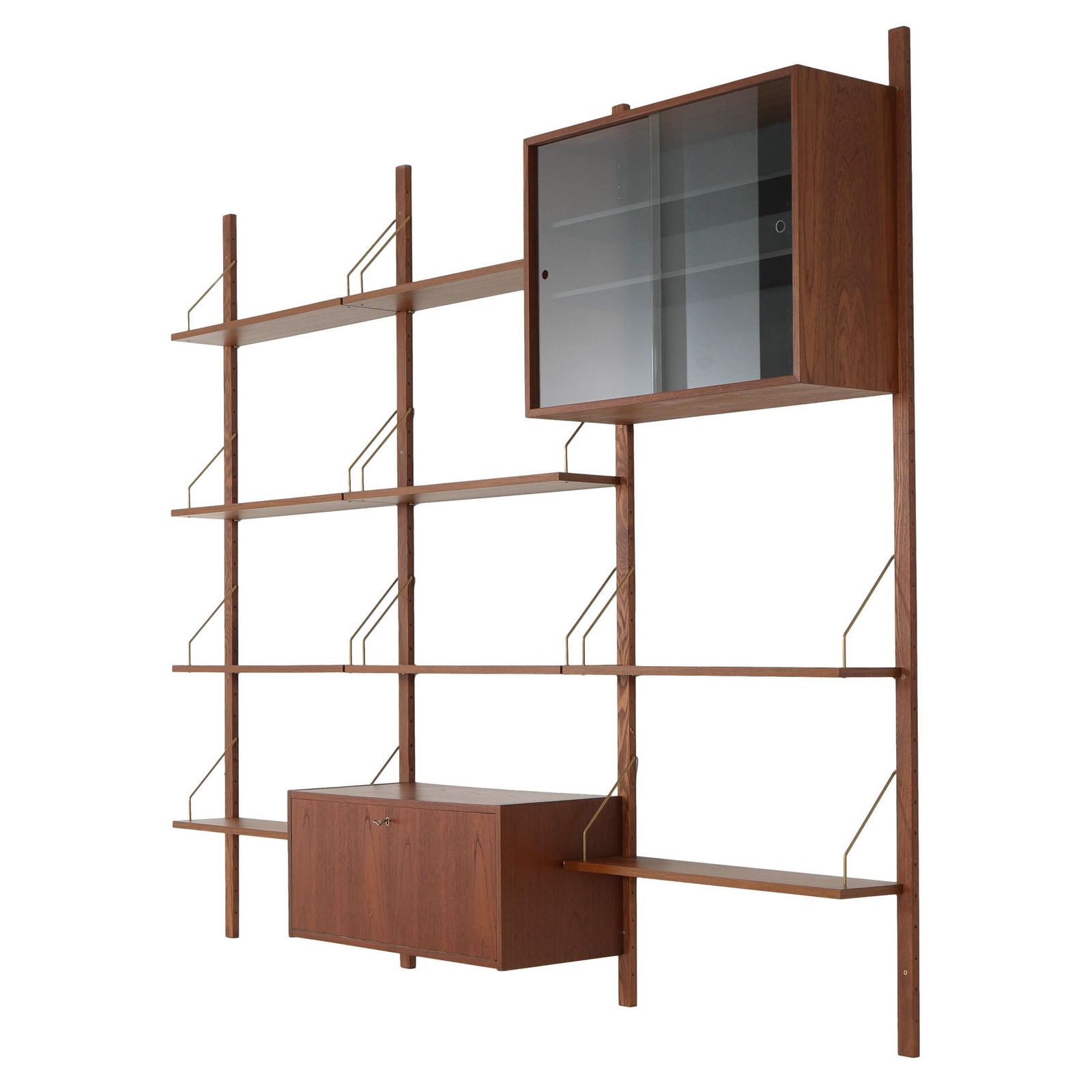 Bibliothèque modulaire en teck, design danois, années 1970, fabriquée au Danemark