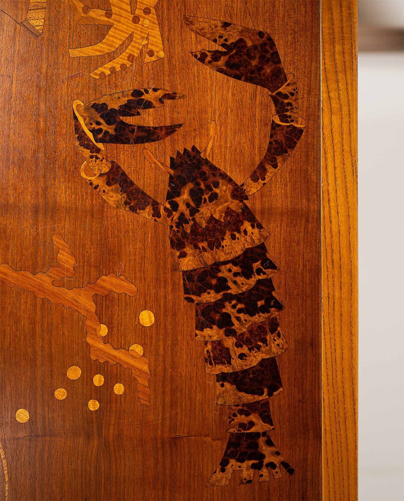Italiaanse eettafel met houtinlegwerk, 1950 photo furniture